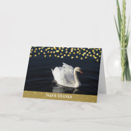 Tarjeta Cisne con los corazones del oro