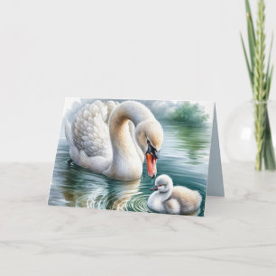 Tarjeta Cisne Madre Con Cygnet