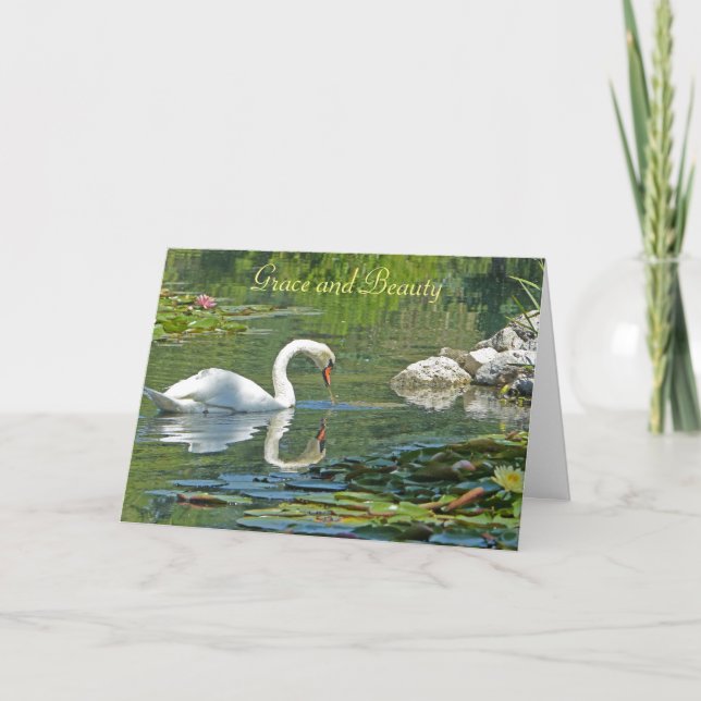 TARJETA CISNE REFLEJADO EN POND/GRACE Y BEAUTY/BIRTHDAY C (Anverso)