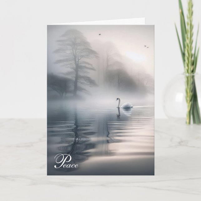 Tarjeta Cisne Solitario En Sinfonía (Anverso)