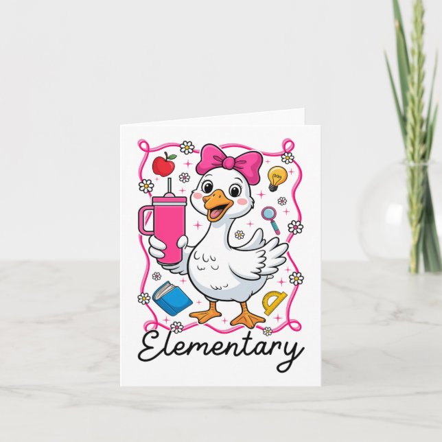 Tarjeta Cisne Tonto Elemental Niña Día 1 O (Anverso)
