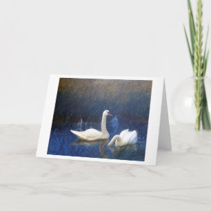 Tarjeta Cisnes en juncos, Bruno Liljefors