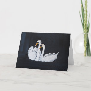 Tarjeta Cisnes por la Noche Pintura de Alfred Fox