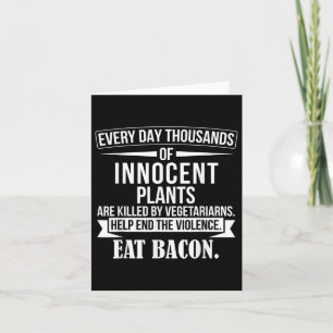 Tarjeta Cita anti-vegetariana divertida de Bbq - Bacon de