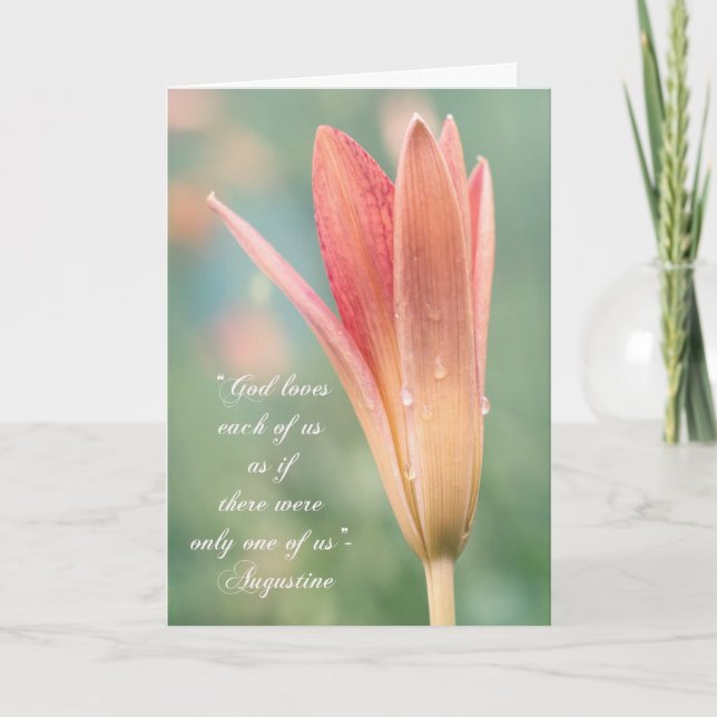 Tarjeta Cita asquerosa sobre Dios en la foto de Daylily (Anverso)