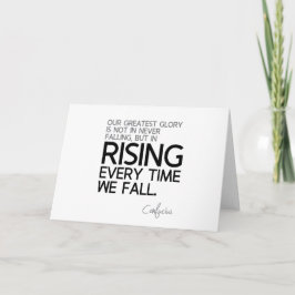 Tarjeta CITA: Confucio: Levantándose cada vez