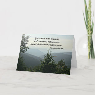 Tarjeta Cita de Abraham LIncoln: No se puede construir