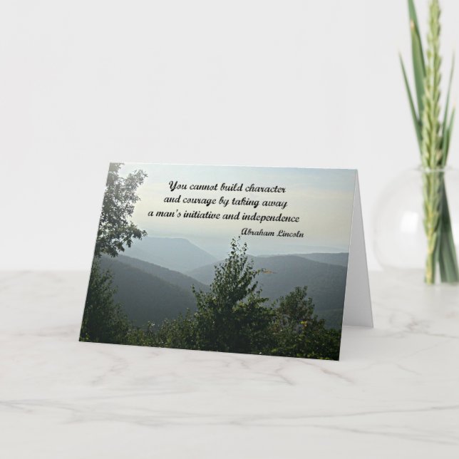 Tarjeta Cita de Abraham LIncoln: No se puede construir (Anverso)