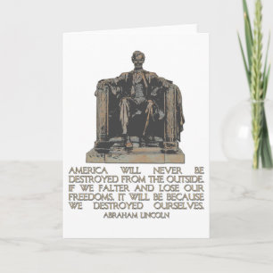 Tarjeta Cita de Abraham Lincoln: Nos destruimos a nosotros