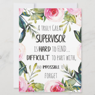 Tarjeta Cita de agradecimiento al supervisor Gracias Jefe