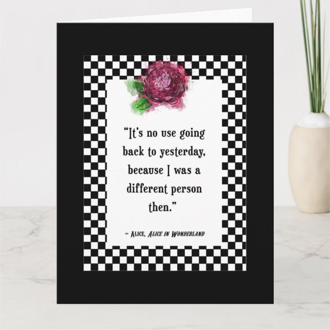 Tarjeta Cita de Alice de Wonderland (Anverso)