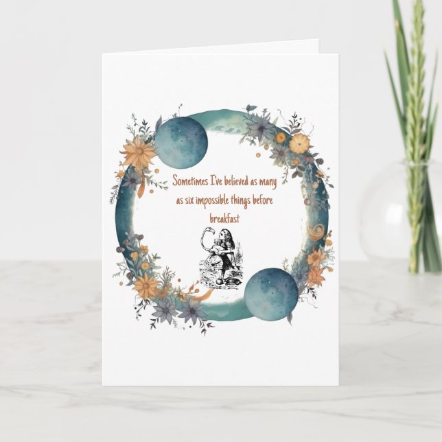 Tarjeta Cita de Alicia en el País de las Maravillas, cosas (Anverso)