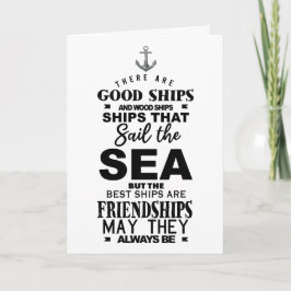 Tarjeta Cita de amistad buenos barcos mejor aniversario