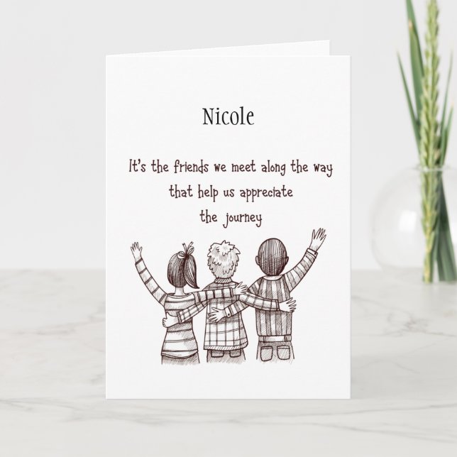 Tarjeta Cita de amistad de nombre personalizado para tu am (Anverso)