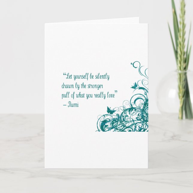 Tarjeta cita de amor de Rumi (Anverso)