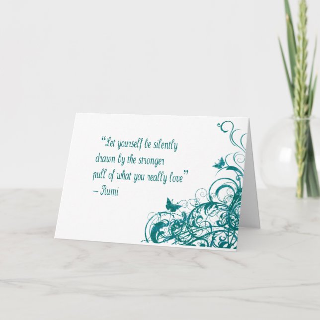 Tarjeta cita de amor de Rumi (Anverso)