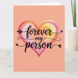 Tarjeta Cita de Amor en Acuarela: "Mi Persona Para Siempre
