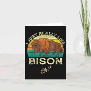 Tarjeta Cita de animales divertida de Bison con diseño de