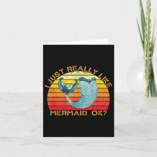 Tarjeta Cita de animales divertida de Sirena con forma de 