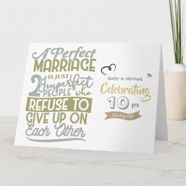 Tarjeta CITA DE Aniversario Boda Personalizado - CUALQUIER (Anverso)