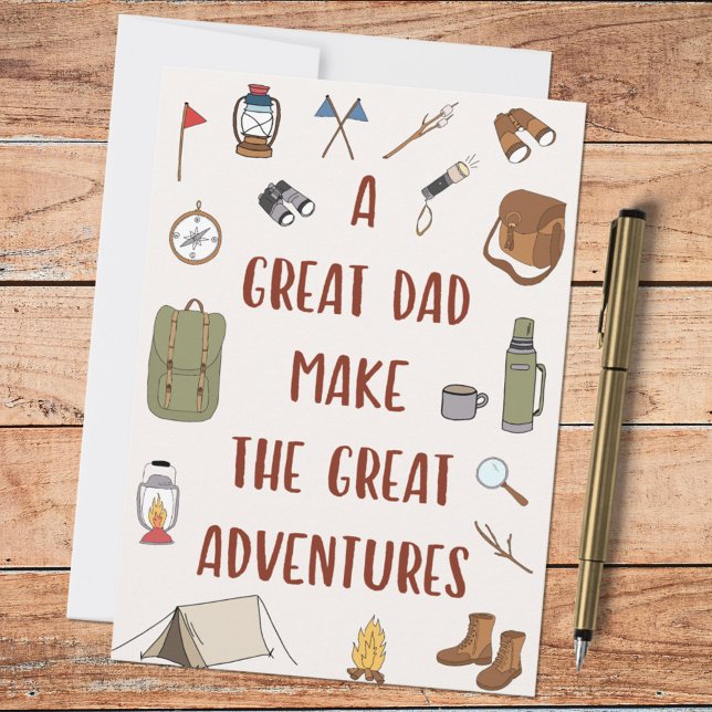 Tarjeta Cita de Aventura de Camping del Día del Padre (In situ)