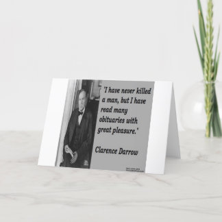 Tarjeta Cita de Clarence Darrow y obituario