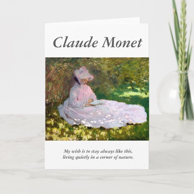 Tarjeta Cita de Claude Monet de artista de primavera (Anverso)