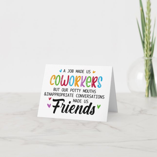Tarjeta Cita de Coworker - El trabajo nos hizo amigos de l (Anverso)