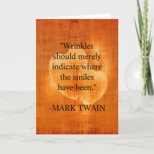 Tarjeta Cita de cumpleaños con corazones Mark Twain