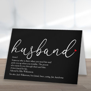 Tarjeta Cita de definición de esposo Escritura Corazón Amo