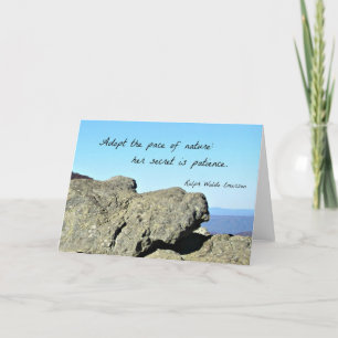 Tarjeta Cita de Emerson: Adopta el ritmo de la naturaleza.