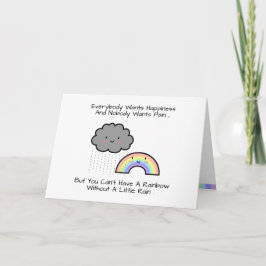 Tarjeta Cita de Felicidad de Nube de Lluvia de Arcoíris Ad