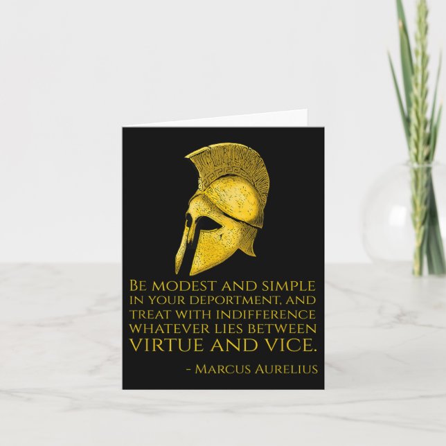 Tarjeta Cita de Filosofía Griega Estética - Marcus Aureliu (Anverso)