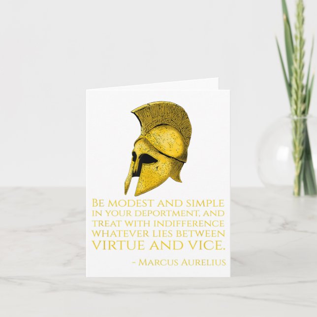 Tarjeta Cita de Filosofía Griega Estética - Marcus Aureliu (Anverso)