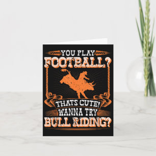 Tarjeta Cita de fútbol de Bull Riding Rodeo Cowboy Jaripeo