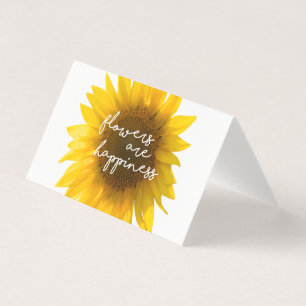 Tarjeta Cita de girasol "las flores son felicidad"
