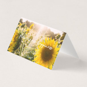 Tarjeta Cita de girasol "las flores son felicidad"