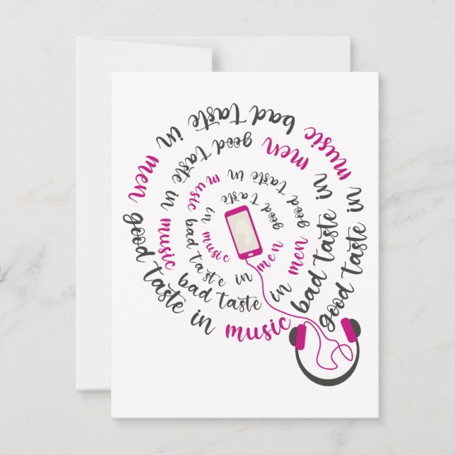 Tarjeta Cita de Girona Buen gusto en la música mal gusto e (Anverso)