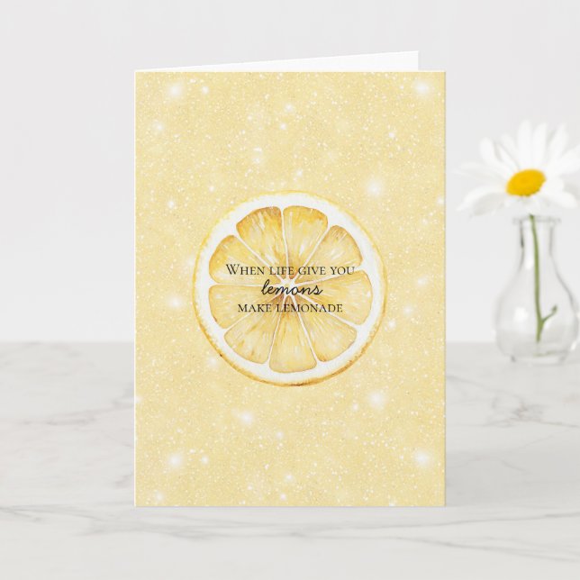 Tarjeta Cita de Glitter Vida Blanca Te Da Limones (Planta pequeña)