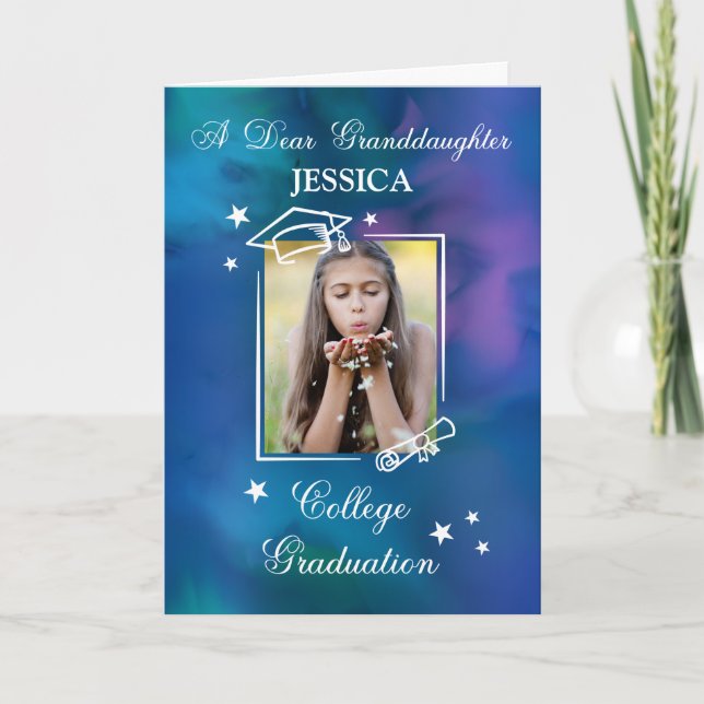 Tarjeta Cita de graduación universitaria personalizada par (Anverso)