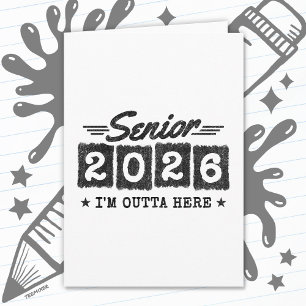 Tarjeta Cita de graduación vintage Senior 2026 Tipografía