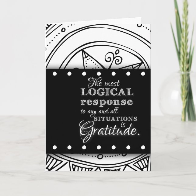 Tarjeta Cita de gratitud Arte de Mandala de bendición insp (Anverso)