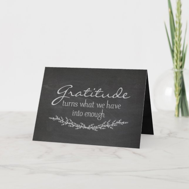 Tarjeta Cita de gratitud en pizarra (Anverso)