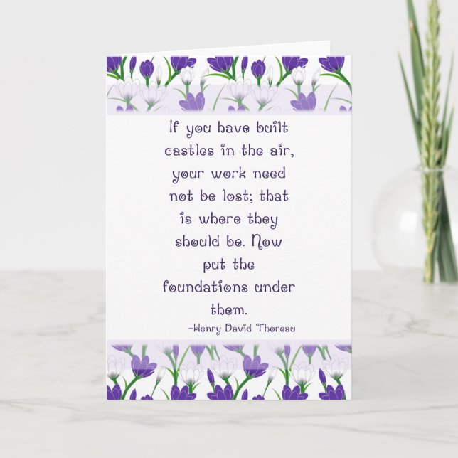 Tarjeta Cita de Henry David Thoreau - Flores de Crocus de  (Anverso)