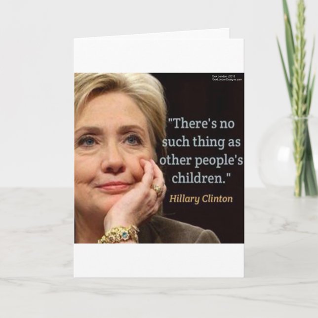 Tarjeta Cita de Hillary Clinton y All Children (Anverso)