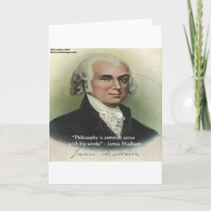 Tarjeta Cita de James Madison "Philosophy/Common Sense"
