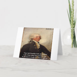 Tarjeta Cita de Jefferson "Paz/Amistad"
