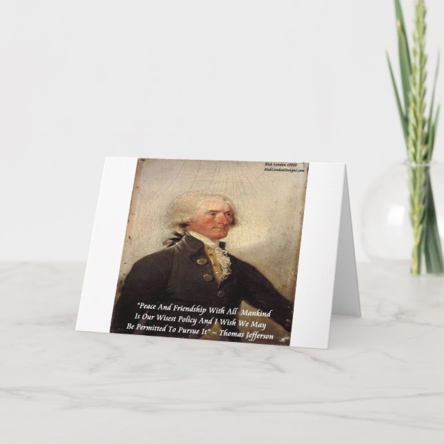 Tarjeta Cita de Jefferson "Paz/Amistad" (Anverso)