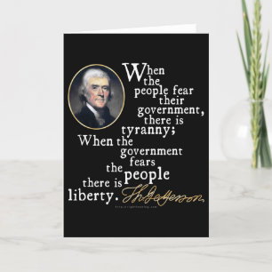 Tarjeta Cita de Jefferson Tyranny-Liberty