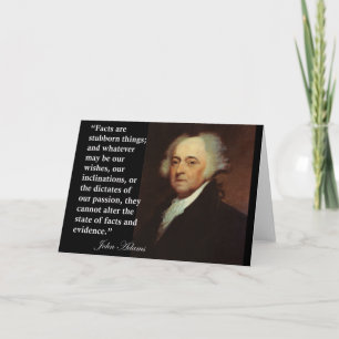 Tarjeta Cita de John Adams "Los hechos son cosas tercas"